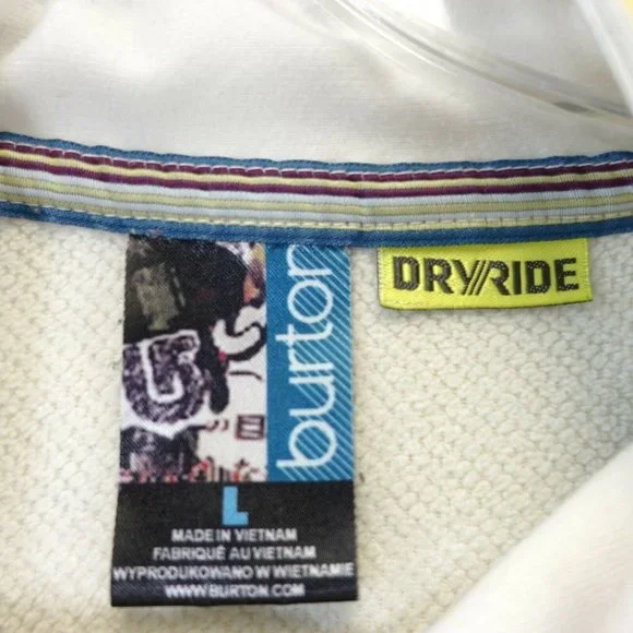 BURTON Women's White Coat Jacket LARGE Mock Neck Full Zip Long Sleeve Dry Ride - Picture 3 of 13